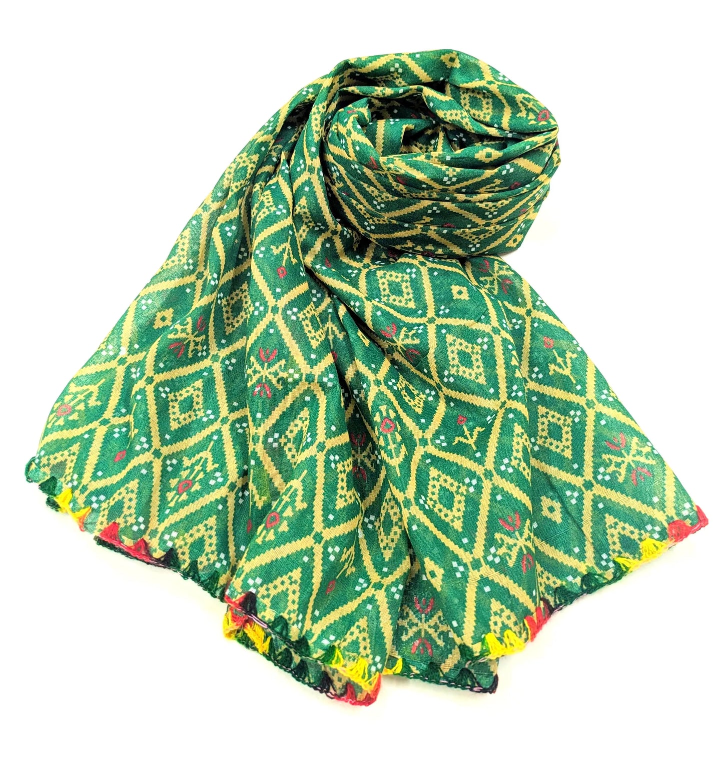 Green Jaipuri print Dupatta ,Indian Cotton Scarf, Drape, Shawl, Veil, Bridesmaids gift, Gift for her, Best gift ideas DP02