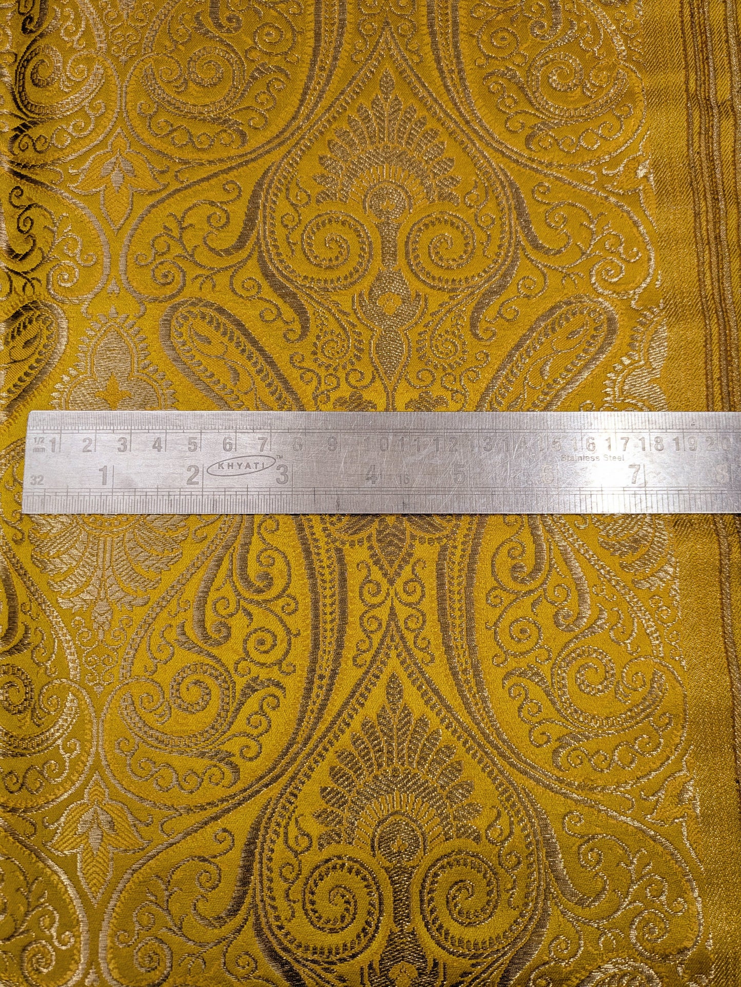 Banarasi brocade fabric Yellow gold Wedding Dress fabric Floral brocade Jacquard fabric Home Decor Upholstry Brocade Fabric by the yard