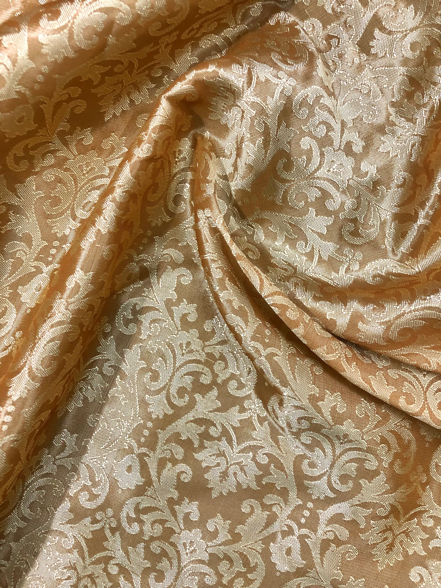 Indian Banarasi Brocade Fabric in Gold/Mustard color, Multiple lengths will come in the continuous piece - NF329