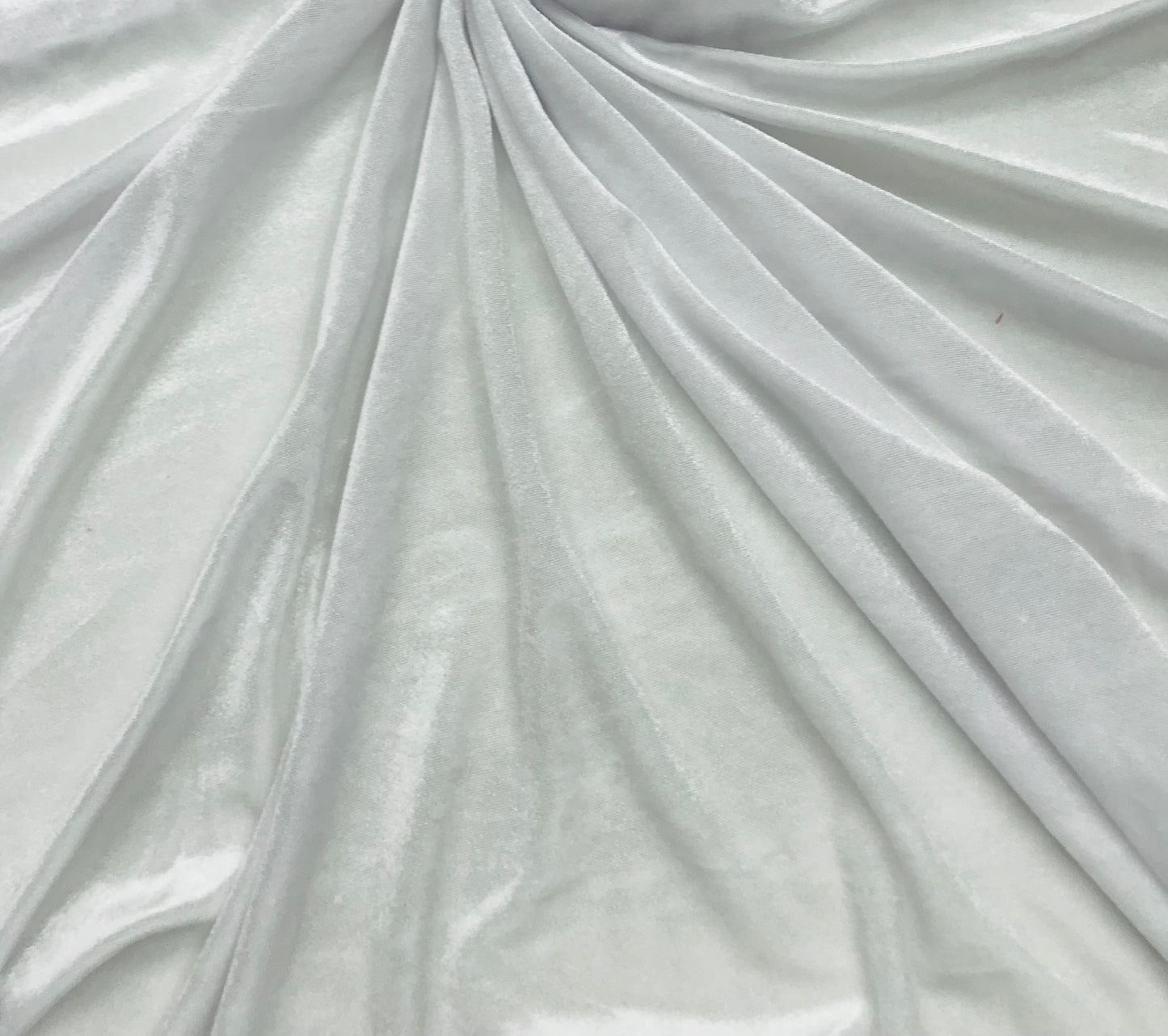 Velvet Stretch Fabric in White Color, Multiple lengths will come in the continuous piece - VLTF16