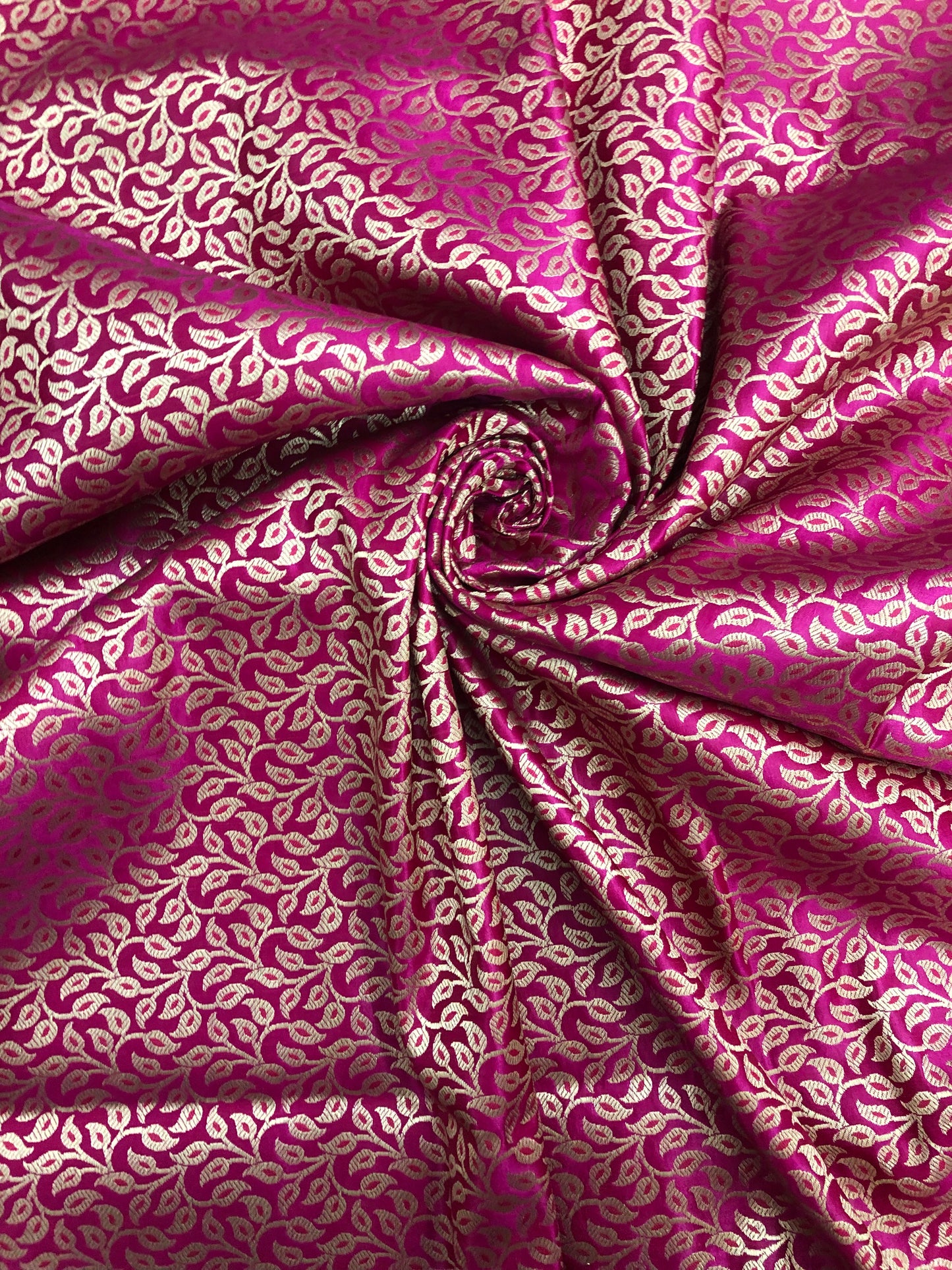 Indian Banarasi Brocade Pink and Gold color, Multiple lengths will come in the continuous piece - NF634