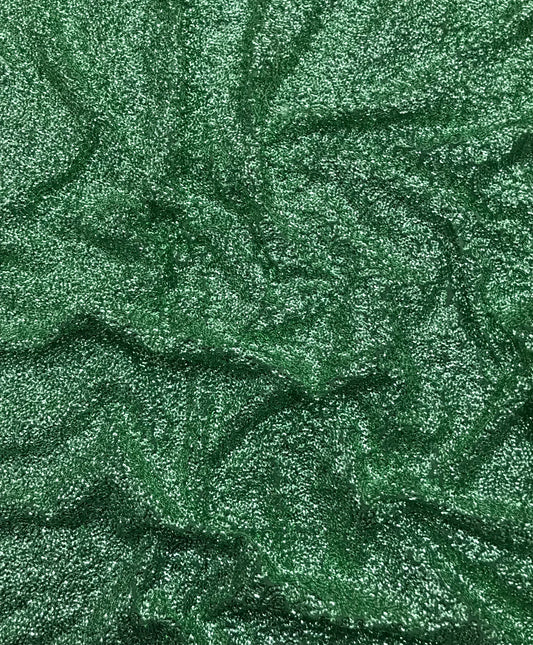 Embroidered Georgette Sequin Fabric in Green color, Multiple lengths will come in the continuous piece -SQAF23