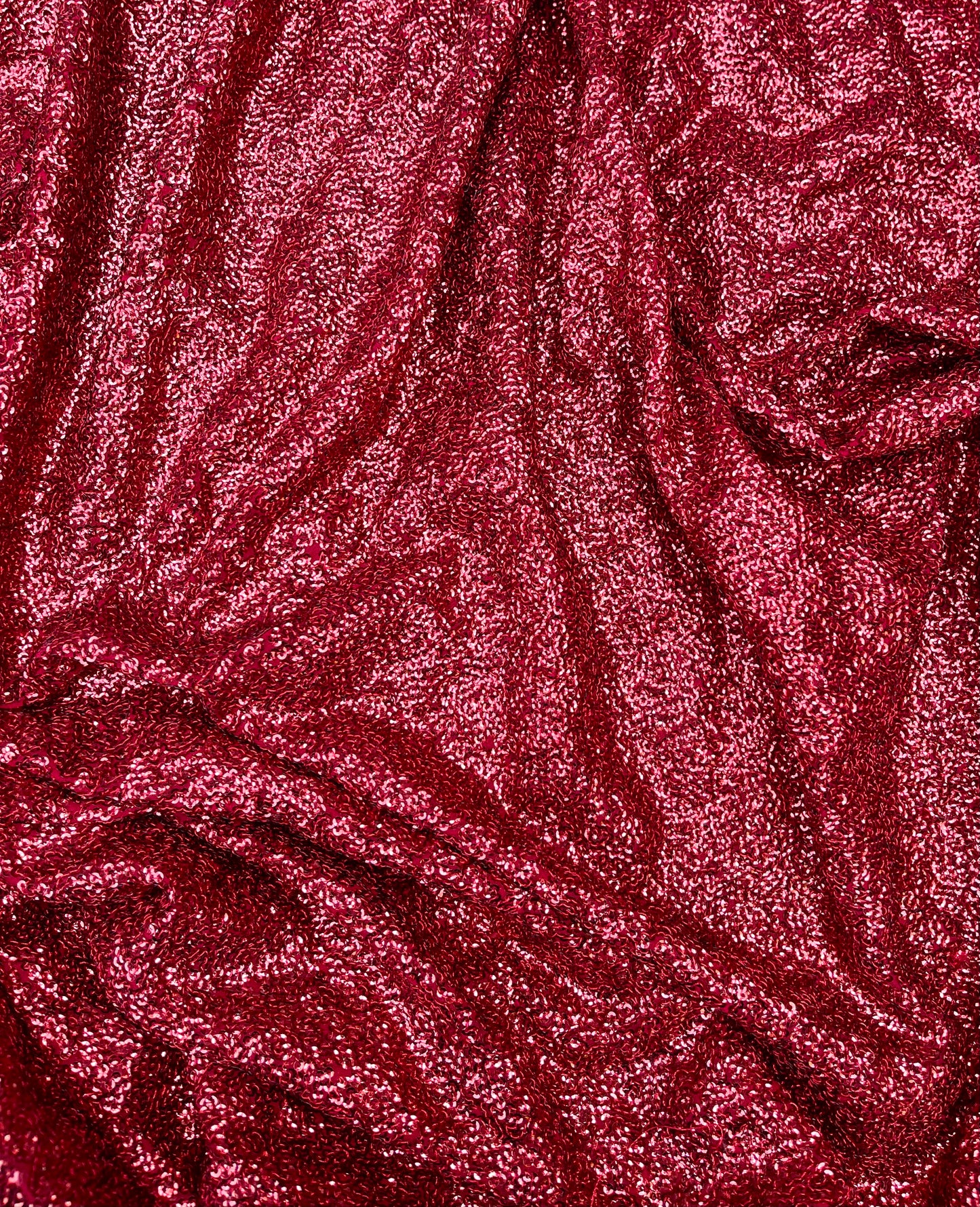 Embroidered Sequin Georgette Fabric in Red color, Multiple lengths will come in the continuous piece - SQAF22