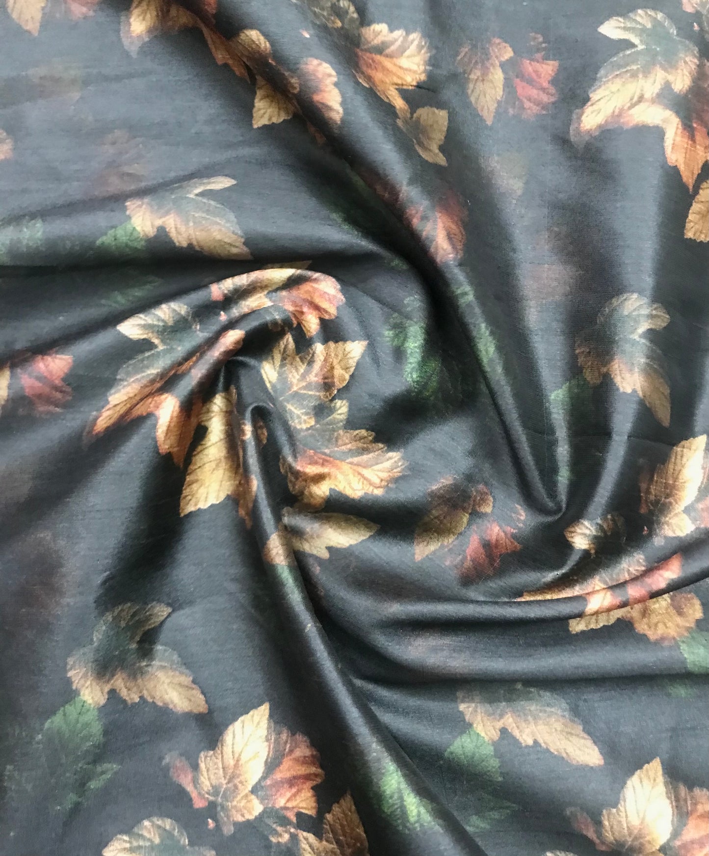 Black Viscose Tussar Silk fabric, Dress Apparel Fabric, Indian Wedding Fabric, Multiple lengths will come in the continuous piece - NF812