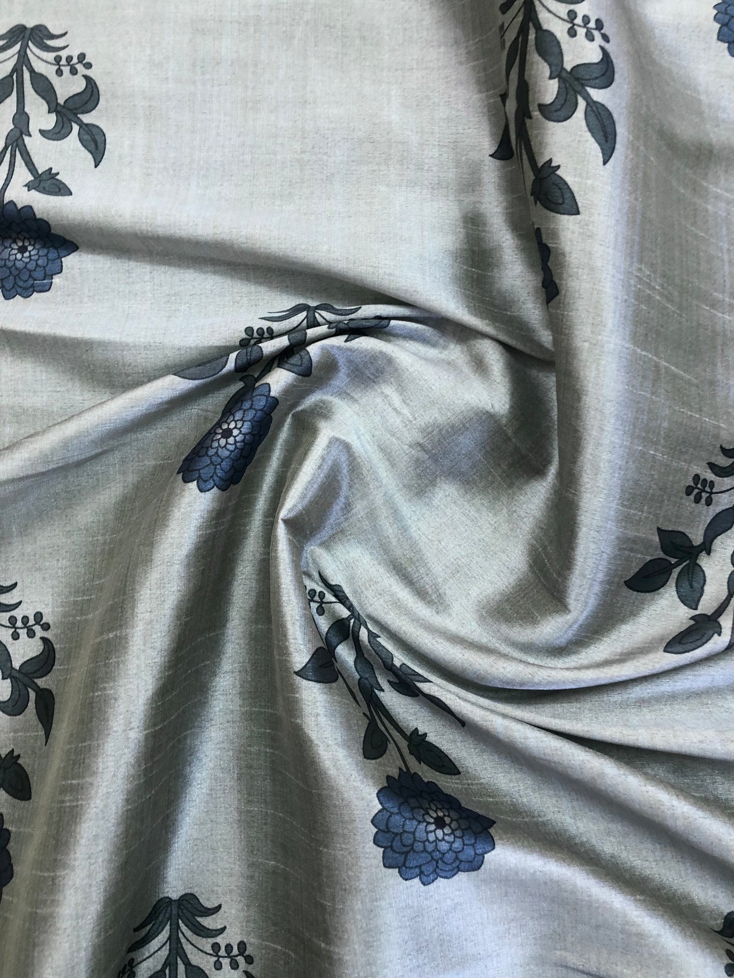 Gray Viscose Tussar Silk fabric, Dress Apparel Fabric, Indian Wedding Fabric, Multiple yardage will come in one piece - NF814