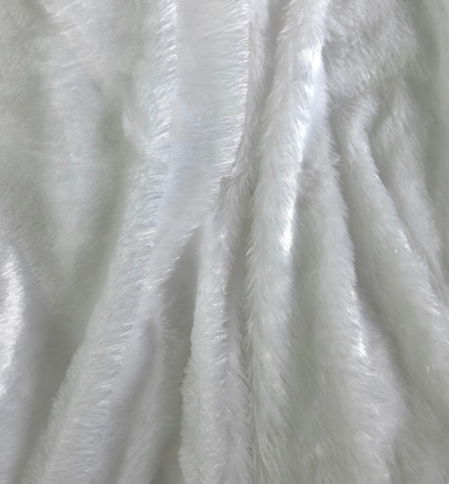 Solid Shaggy Faux Fur Fabric in White Color, Craft Sewing Cosplay Costume Decorations, Multiple lengths will come in the continuous piece.