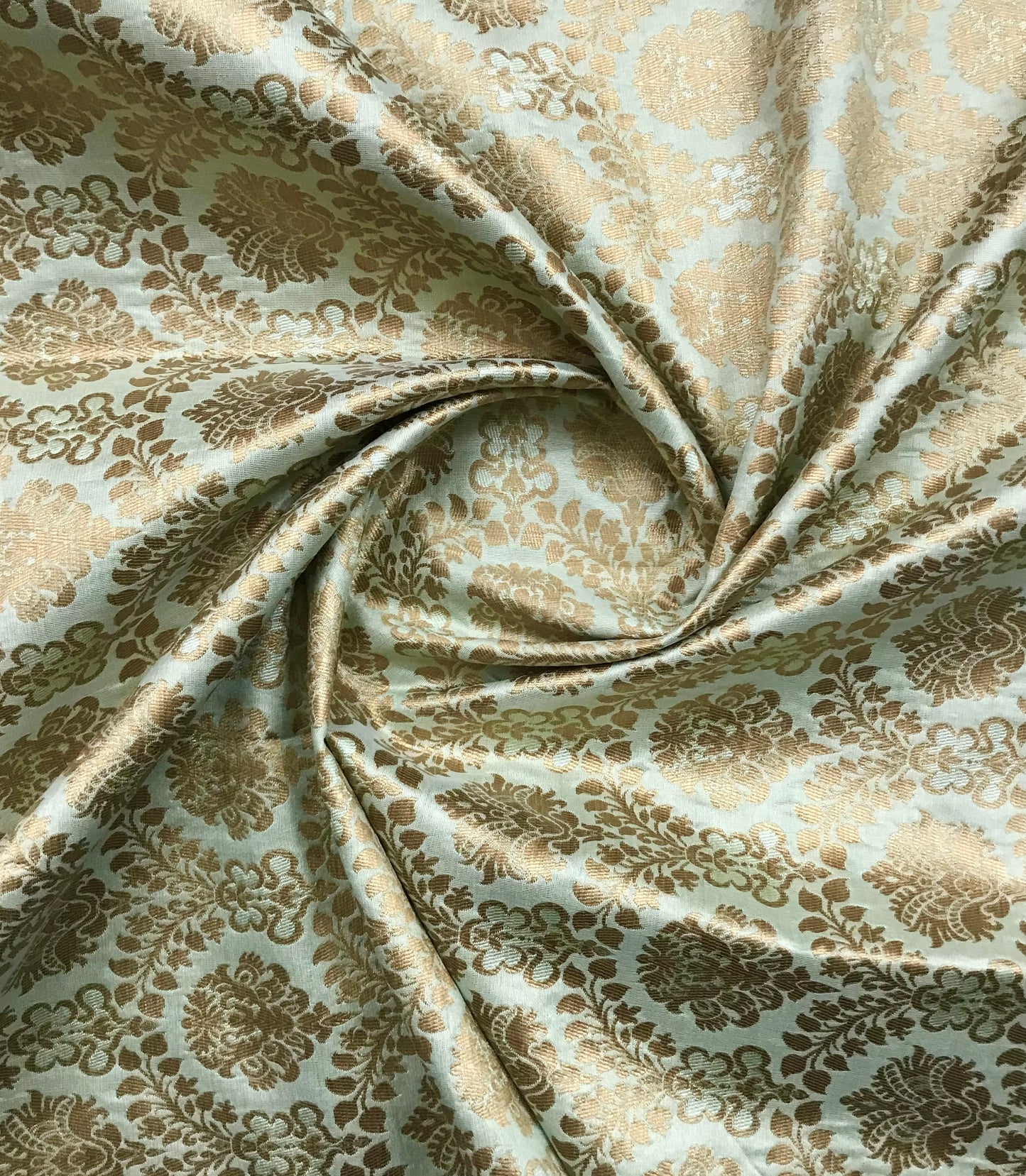 Banarasi Brocade fabric Green and Gold Fabric, Wedding Brocade Fabric, Fabric Multiple yardage will come in the continuous length NF844