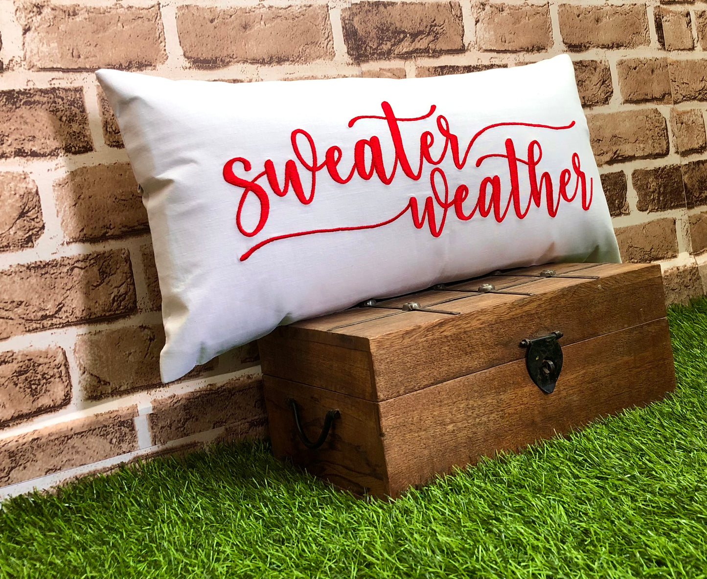 Sweater Weather Pillow, Christmas Decor, Christmas Gifts, Winter Decor, Cottage decor, Farmhouse pillow, Home decor, Holiday decor
