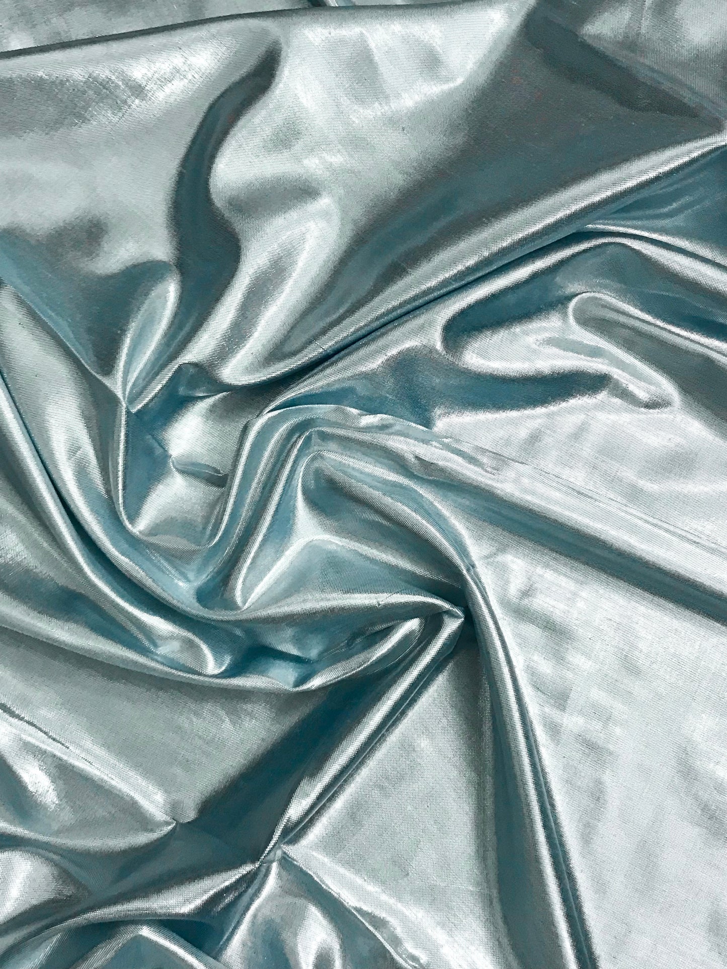 Silver Ice Blue Taffeta Fabric, Dress, Apparel Fabric, Poly Silk fabric ,Multiple lengths will come in the continuous piece - TSF1067