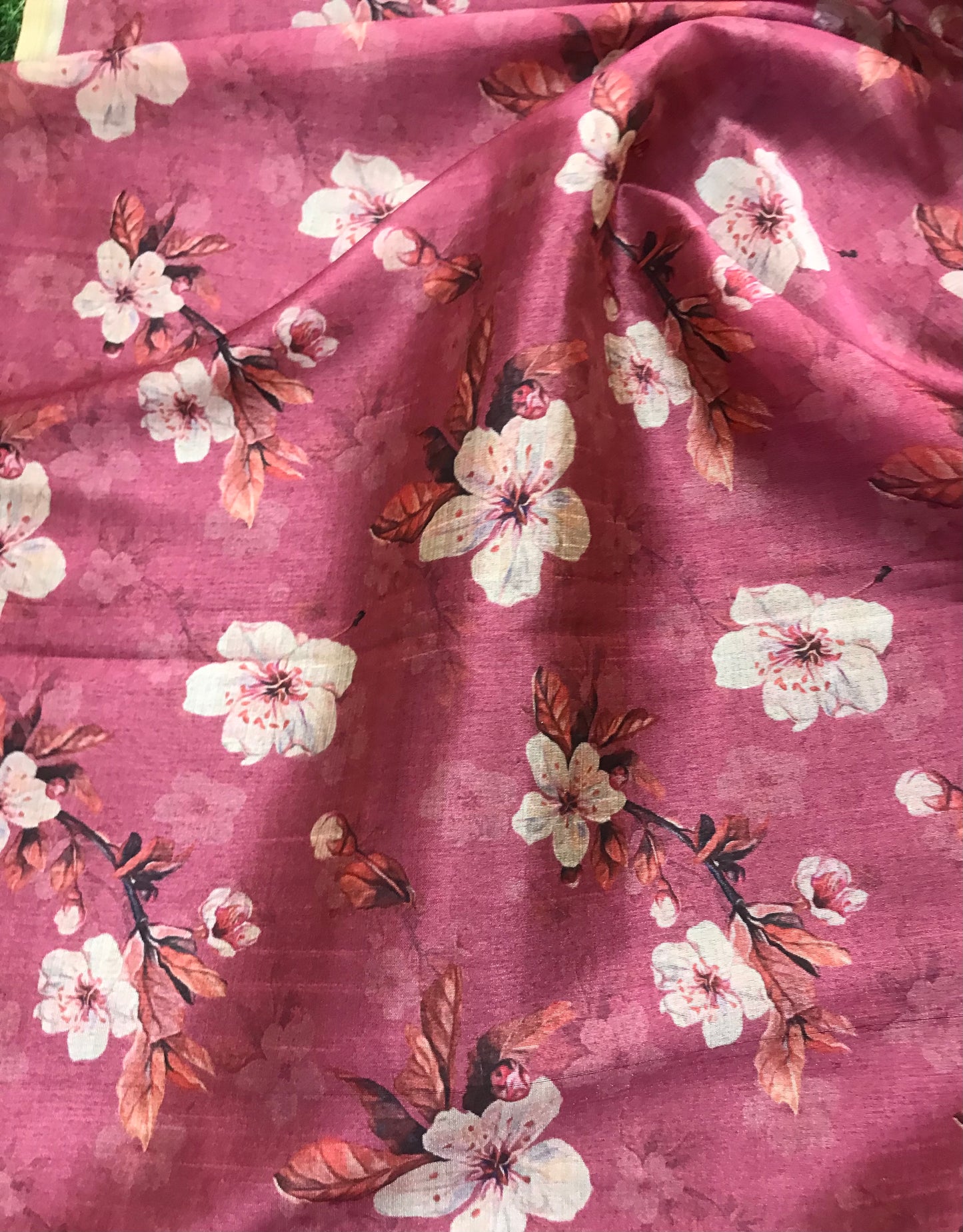 Pink Viscose Tussar Silk fabric, Dress Apparel Fabric, Indian Wedding Fabric, Multiple lengths will come in the continuous piece - NF804