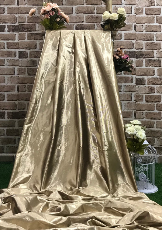 Gold Taffeta Fabric, Dress, Apparel Fabric, Poly Silk fabric ,Multiple yardage will come in one piece TSF1066