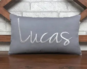 EMBROIDERED PILLOW With Names, Monogram Pillow, Personalised Name Gifts,Wedding Gifts,Nursery Decor, Dorm Decor,Christmas Gifts,