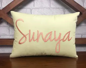 EMBROIDERED PILLOW With Names, Monogram Pillow, Personalised Name Gifts,Wedding Gifts,Nursery Decor, Dorm Decor,Christmas Gifts,