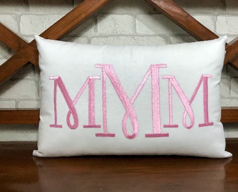 Monogram Pillow, Embroidered Pillow, Personalized gifts, Home Decor, Dorm Decor, Couple Gifts, Christmas Gifts, Wedding Gift Ideas.
