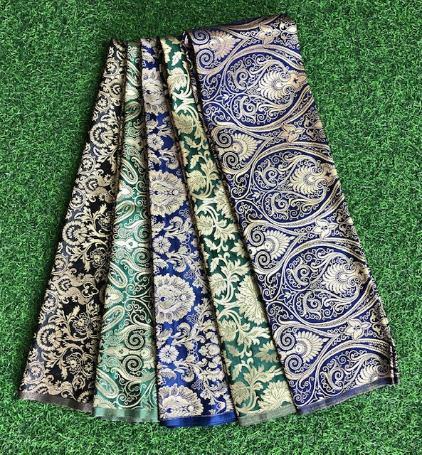 5 pcs Bundle Brocade Fabrics, assorted brocade fabric bundle, Banarasi fabric - NF023