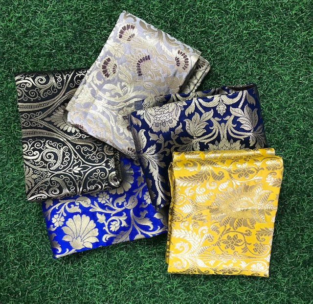 5 pcs Bundle Brocade Fabrics, assorted brocade fabric bundle, Banarasi fabric - NF030