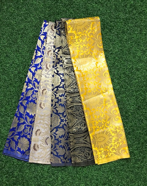 5 pcs Bundle Brocade Fabrics, assorted brocade fabric bundle, Banarasi fabric - NF030