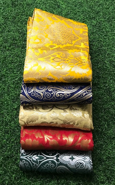 5 pcs Bundle Brocade Fabrics, assorted brocade fabric bundle, Banarasi fabric - NF031