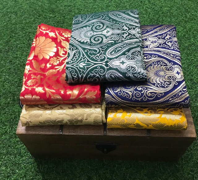 5 pcs Bundle Brocade Fabrics, assorted brocade fabric bundle, Banarasi fabric - NF031