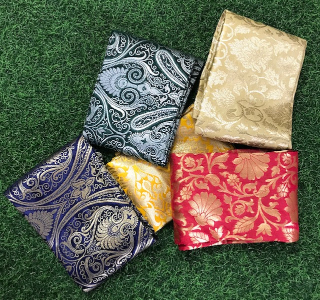 5 pcs Bundle Brocade Fabrics, assorted brocade fabric bundle, Banarasi fabric - NF031