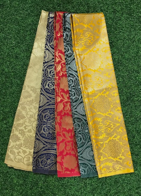 5 pcs Bundle Brocade Fabrics, assorted brocade fabric bundle, Banarasi fabric - NF031