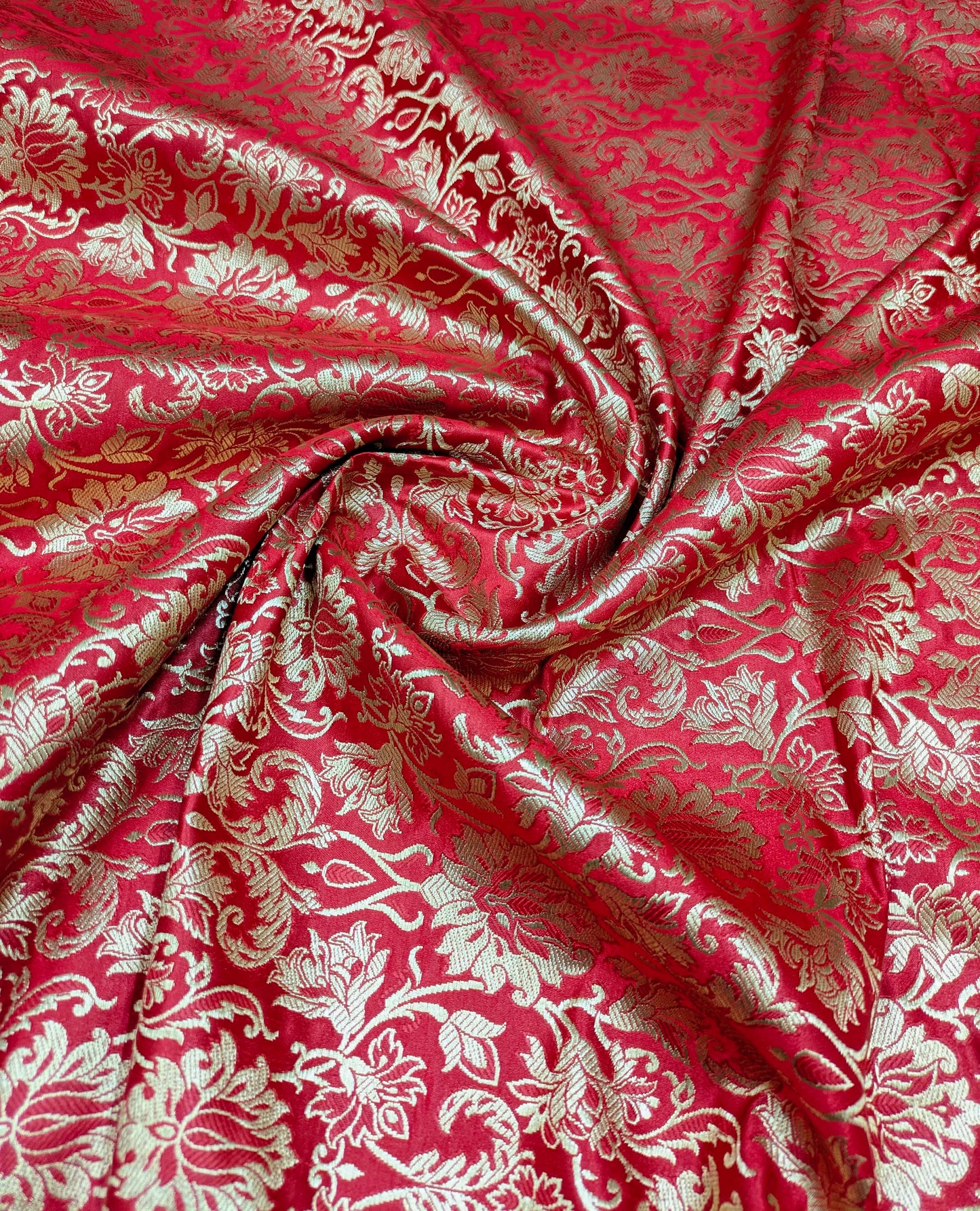 Brocade fabric Jacquard damask fabric Red Gold brocade Wedding bridal Dress fabric Silk Brocade Home Decor Upholsery Fabric By the Yard