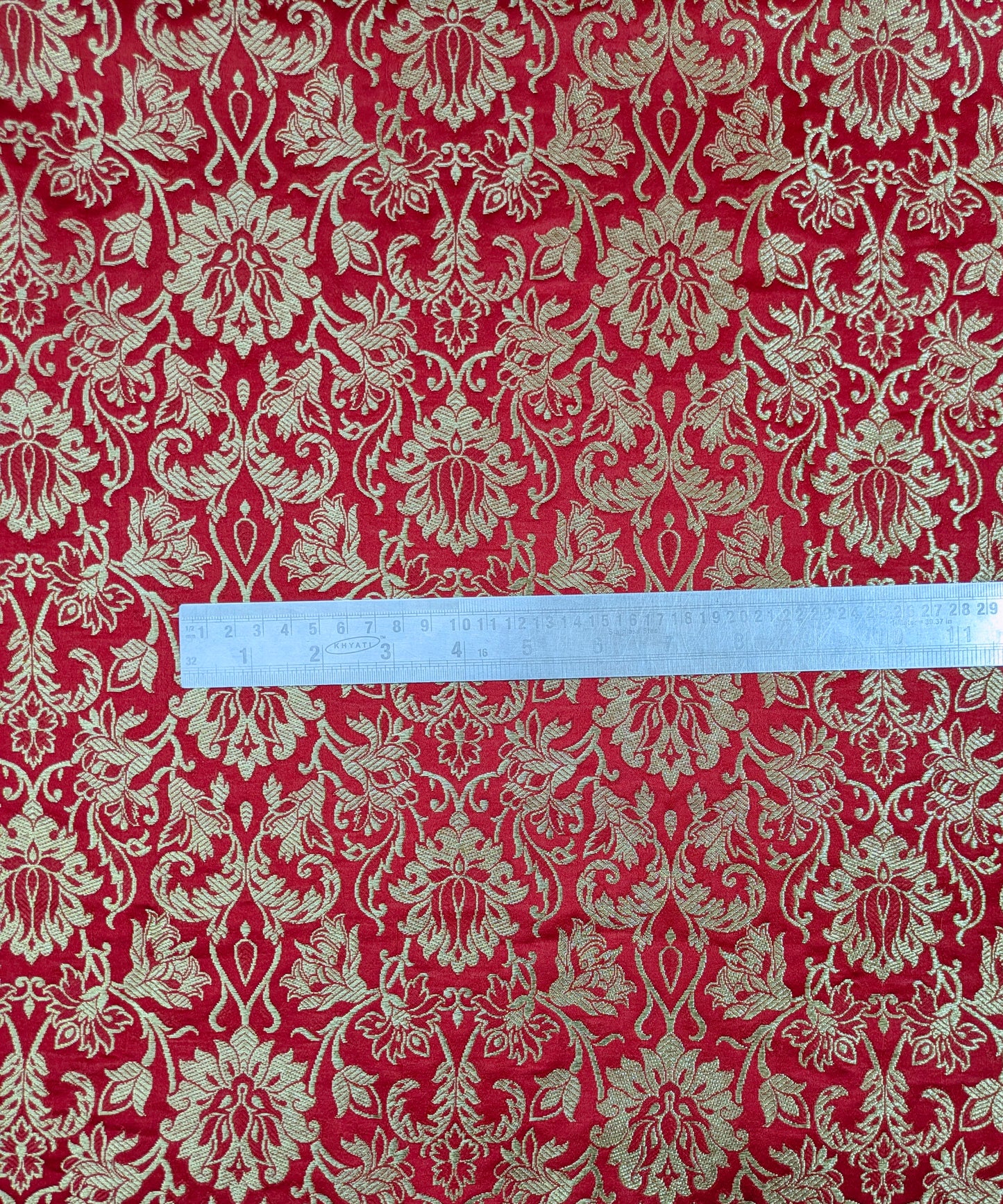Brocade fabric Jacquard damask fabric Red Gold brocade Wedding bridal Dress fabric Silk Brocade Home Decor Upholsery Fabric By the Yard