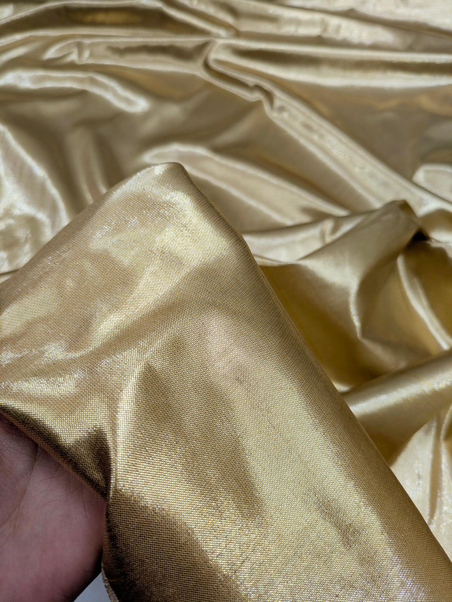 Gold Taffeta Fabric, Dress, Apparel Fabric, Poly Silk fabric ,Multiple yardage will come in one piece TSF02