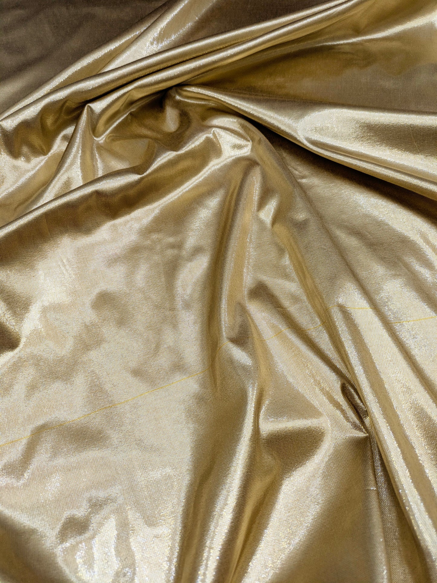 Gold Taffeta Fabric, Dress, Apparel Fabric, Poly Silk fabric ,Multiple yardage will come in one piece TSF02