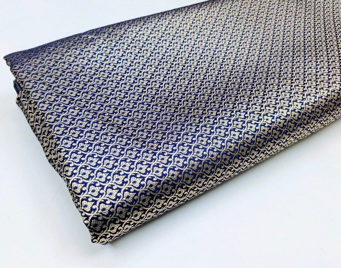 Brocade fabric Navy Blue Gold Jacquard Damask Rayon Silk brocade Fabric Wedding Bridal High Grade Designer fabric by the yard/Meter Material