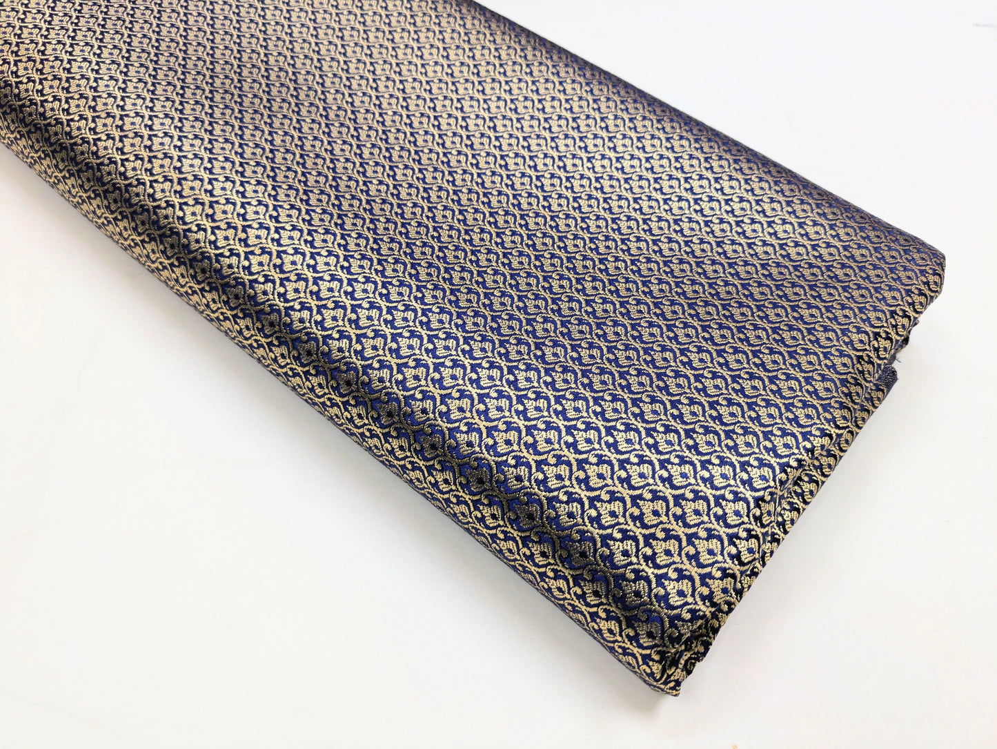 Brocade fabric Navy Blue Gold Jacquard Damask Rayon Silk brocade Fabric Wedding Bridal High Grade Designer fabric by the yard/Meter Material