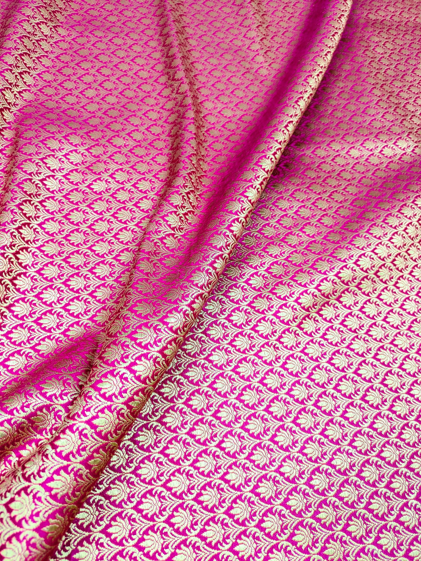 Indian Banarasi Brocade Fabric, Pink gold Wedding inspiration fabric, Wedding inspiration, Theatre costume, Renaissance fabric - NFAF214