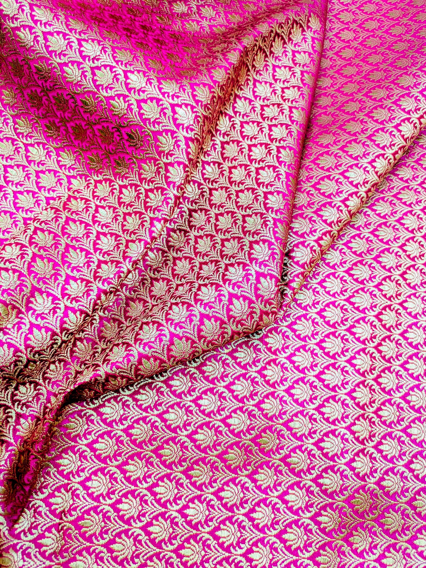Indian Banarasi Brocade Fabric, Pink gold Wedding inspiration fabric, Wedding inspiration, Theatre costume, Renaissance fabric - NFAF214