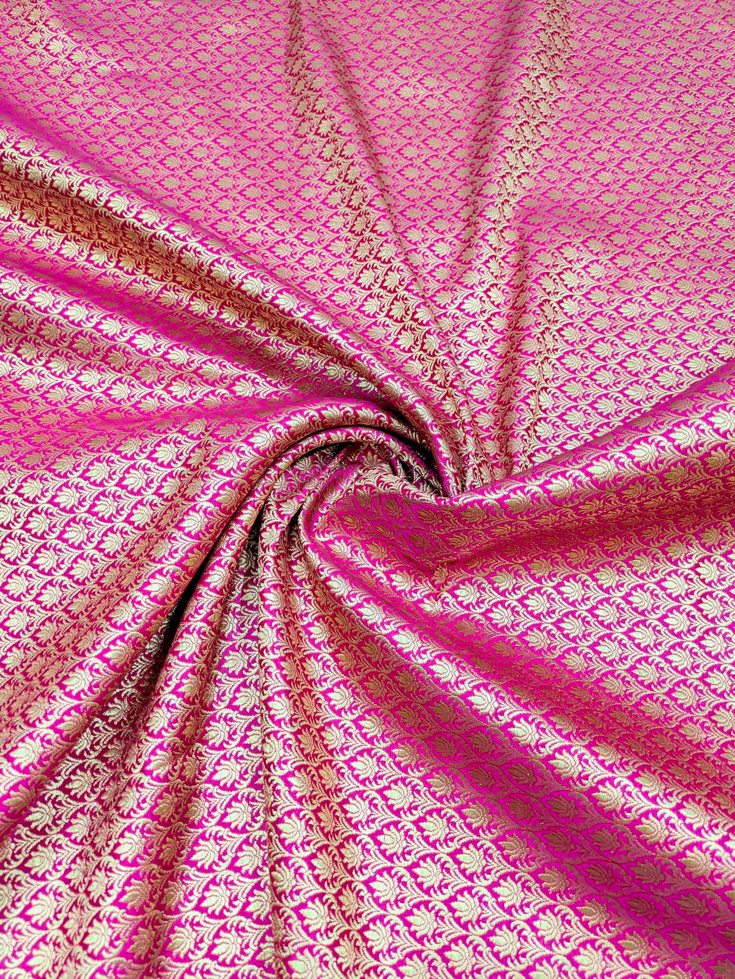Indian Banarasi Brocade Fabric, Pink gold Wedding inspiration fabric, Wedding inspiration, Theatre costume, Renaissance fabric - NFAF214