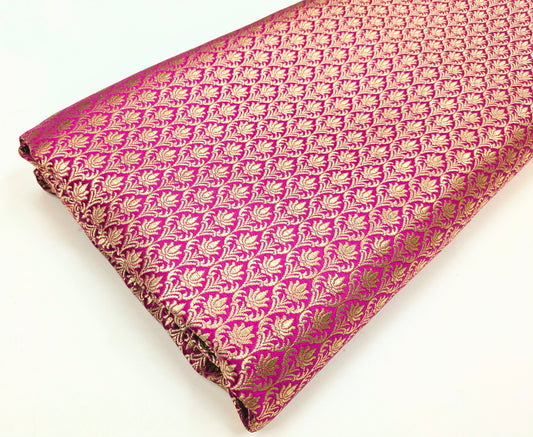 Indian Banarasi Brocade Fabric, Pink gold Wedding inspiration fabric, Wedding inspiration, Theatre costume, Renaissance fabric - NFAF214