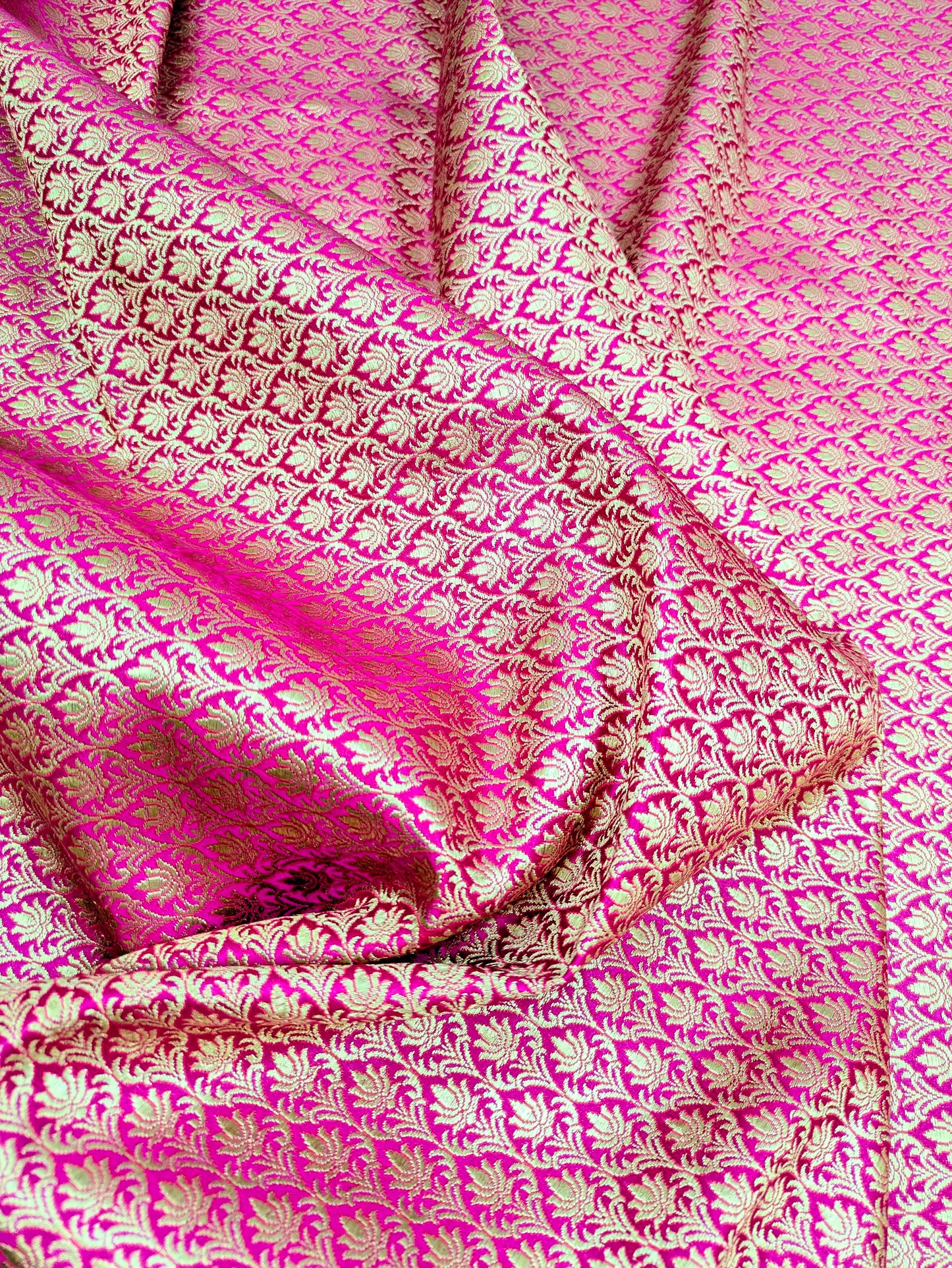 Indian Banarasi Brocade Fabric, Pink gold Wedding inspiration fabric, Wedding inspiration, Theatre costume, Renaissance fabric - NFAF214
