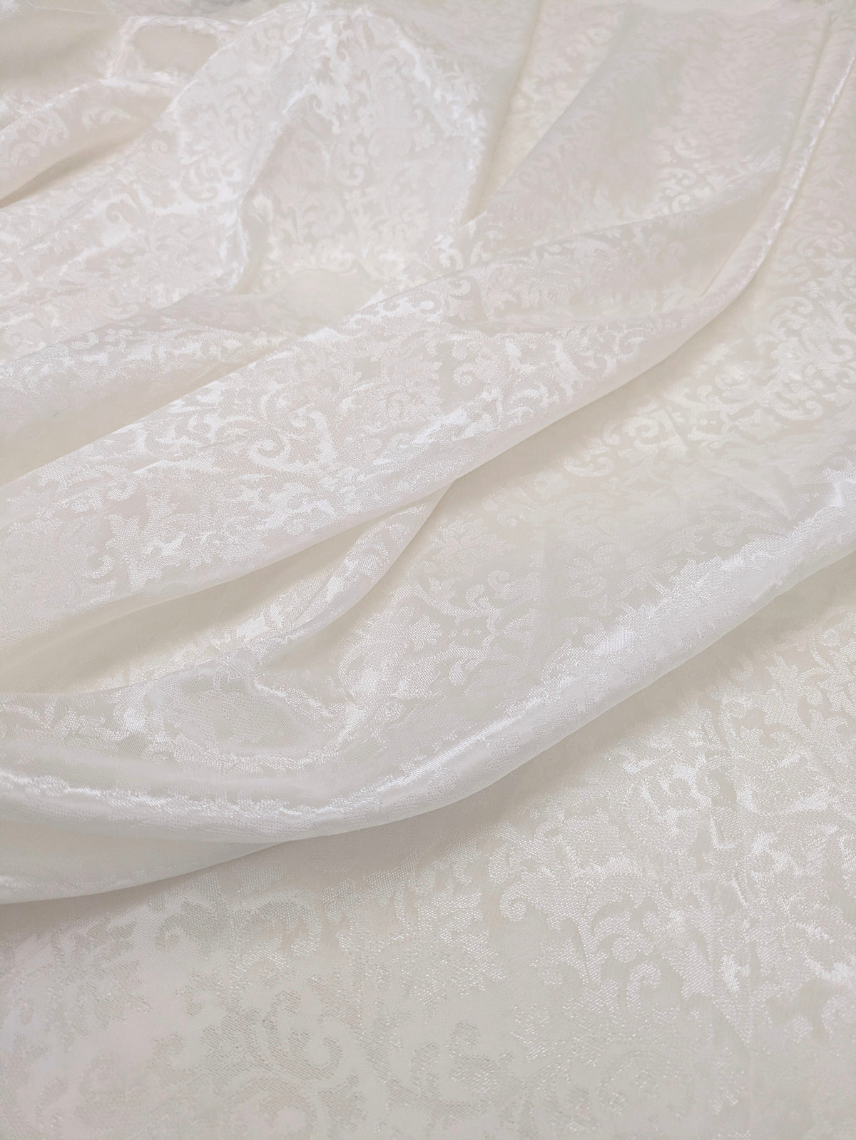 Damask Brocade Fabric White Jacquard brocade Wedding dress fabric Embossed Brocade fabric Bridal Dress Brocade Fabric by the yard - NFAF125