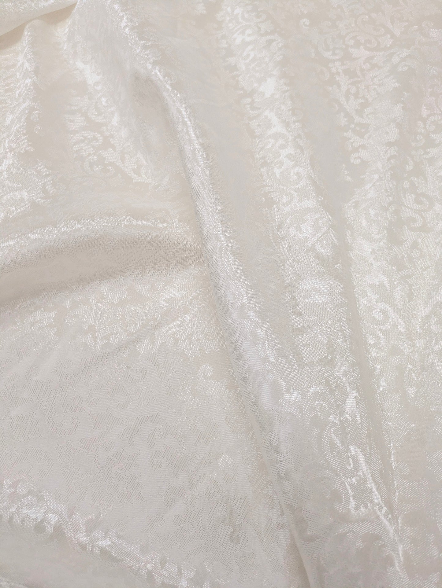 Damask Brocade Fabric White Jacquard brocade Wedding dress fabric Embossed Brocade fabric Bridal Dress Brocade Fabric by the yard - NFAF125