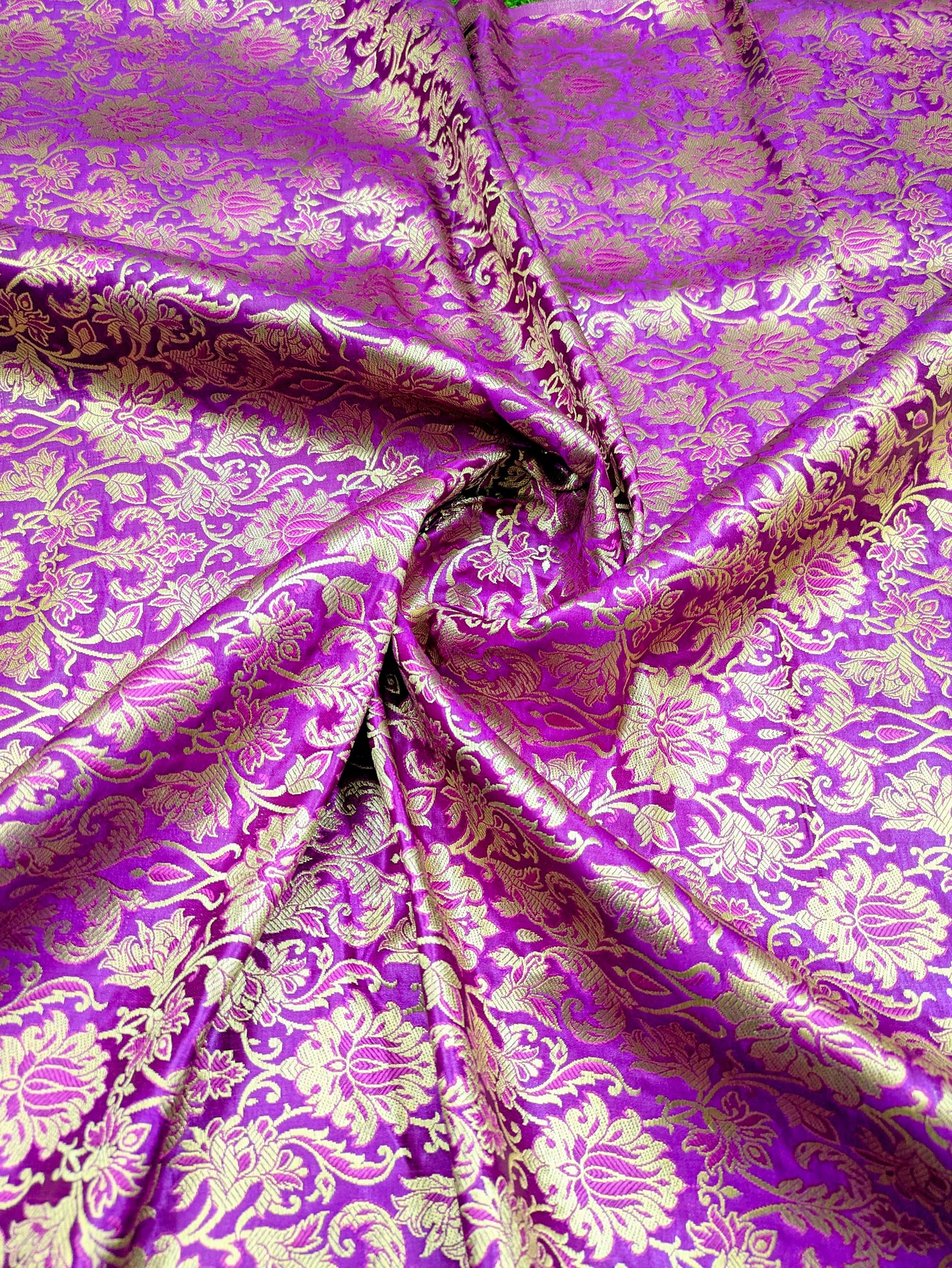 Purple Gold jacquard brocade fabric, Wedding dress, Historical fabric, Gothic fabric, Theatre costume, Brokat stoff, Home décor fabric - NFAF127