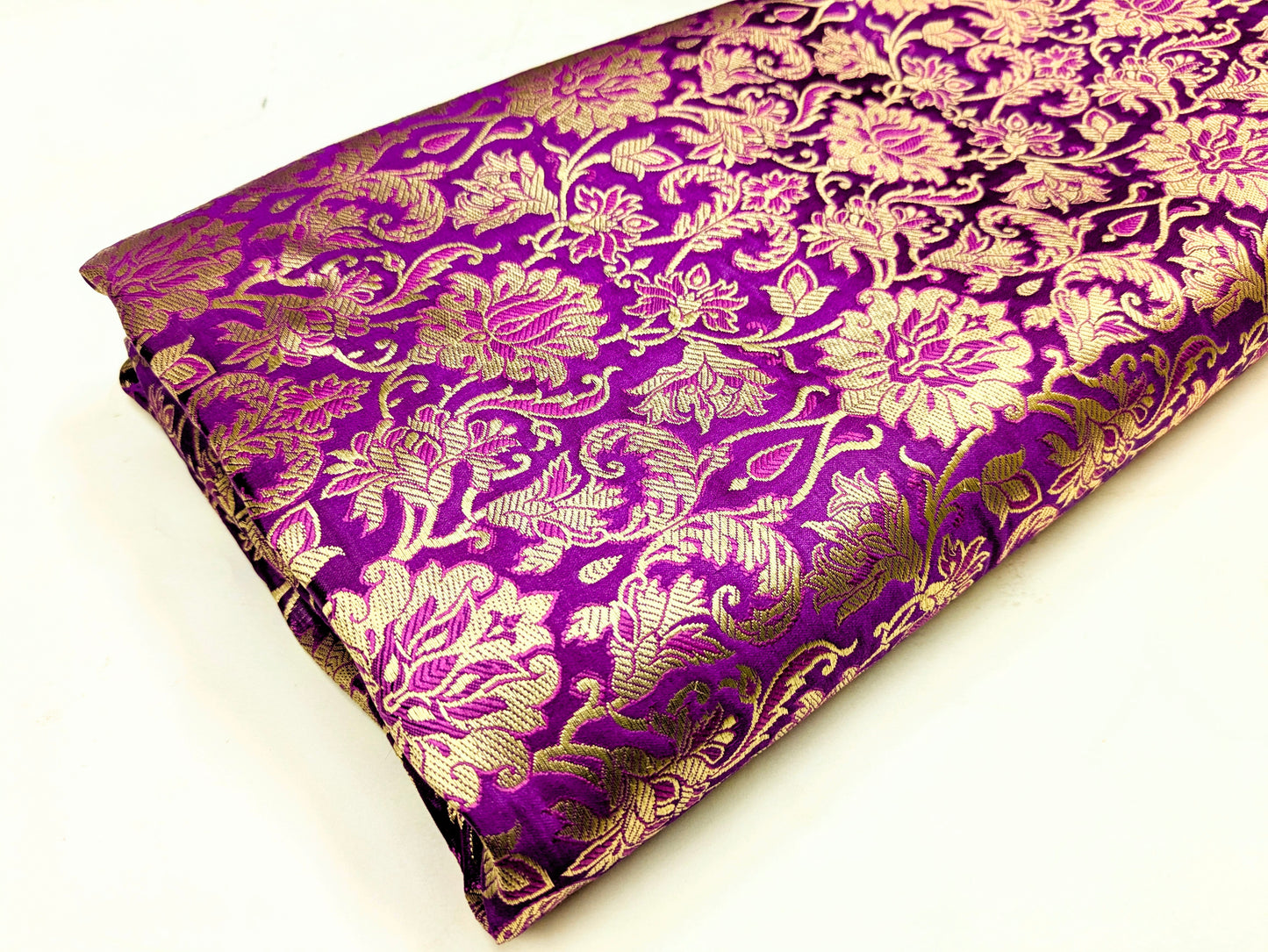 Purple Gold jacquard brocade fabric, Wedding dress, Historical fabric, Gothic fabric, Theatre costume, Brokat stoff, Home décor fabric - NFAF127