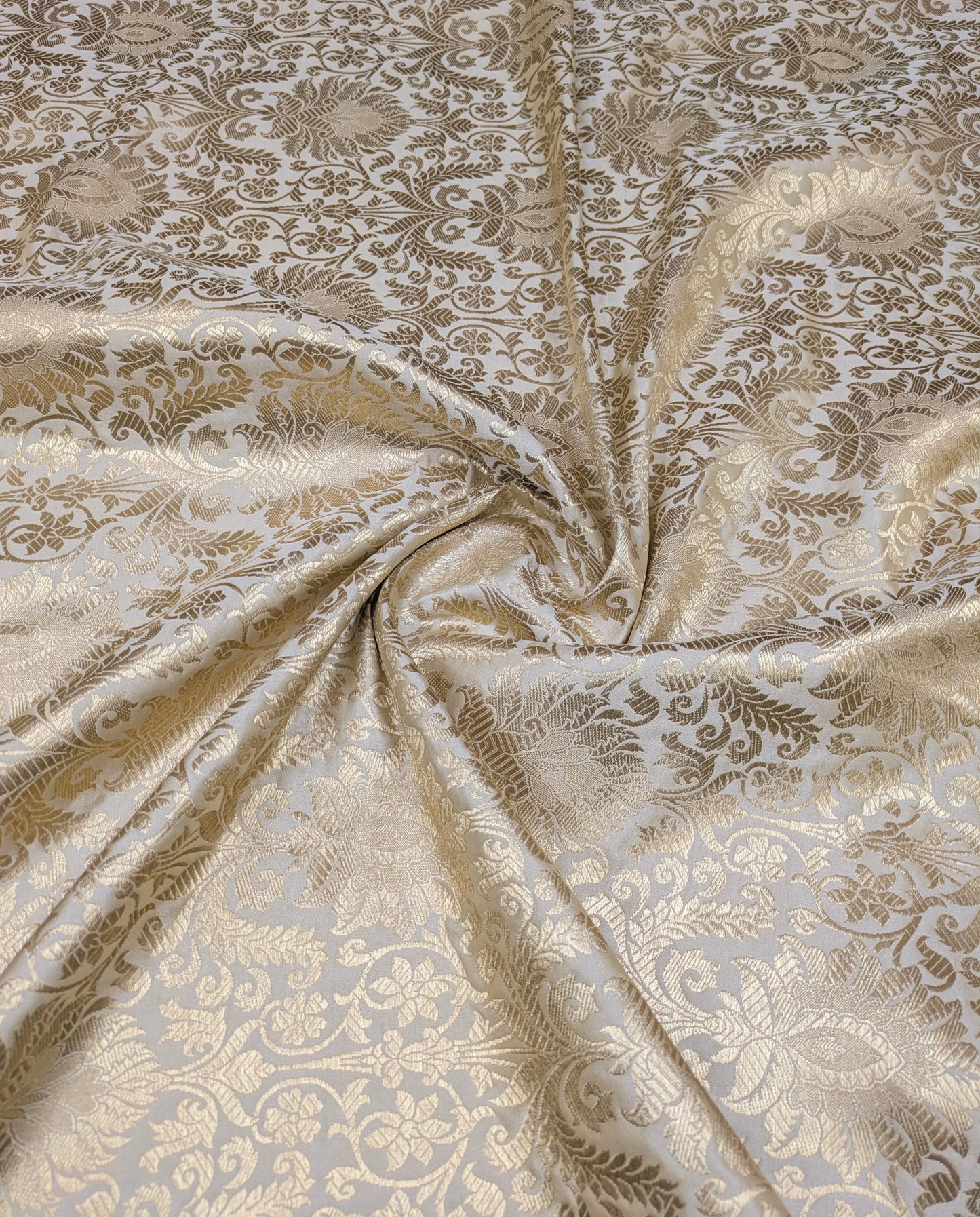 Ivory Gold Brocade fabric Jacquard fabric brocade fabric Wedding bridal dress fabric Festival clothing Home Decor fabric by the yard NFAF145