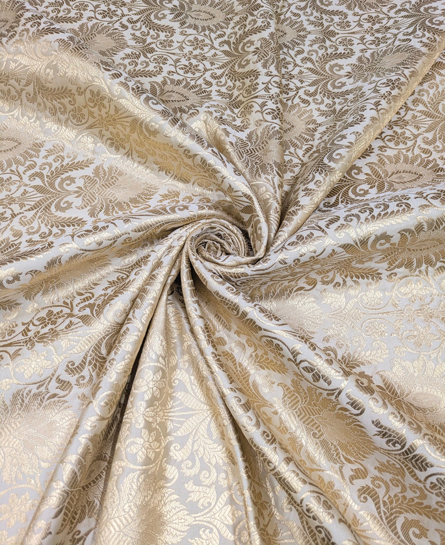 Ivory Gold Brocade fabric Jacquard fabric brocade fabric Wedding bridal dress fabric Festival clothing Home Decor fabric by the yard NFAF145