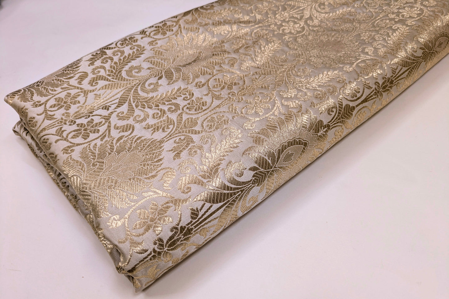 Ivory Gold Brocade fabric Jacquard fabric brocade fabric Wedding bridal dress fabric Festival clothing Home Decor fabric by the yard NFAF145