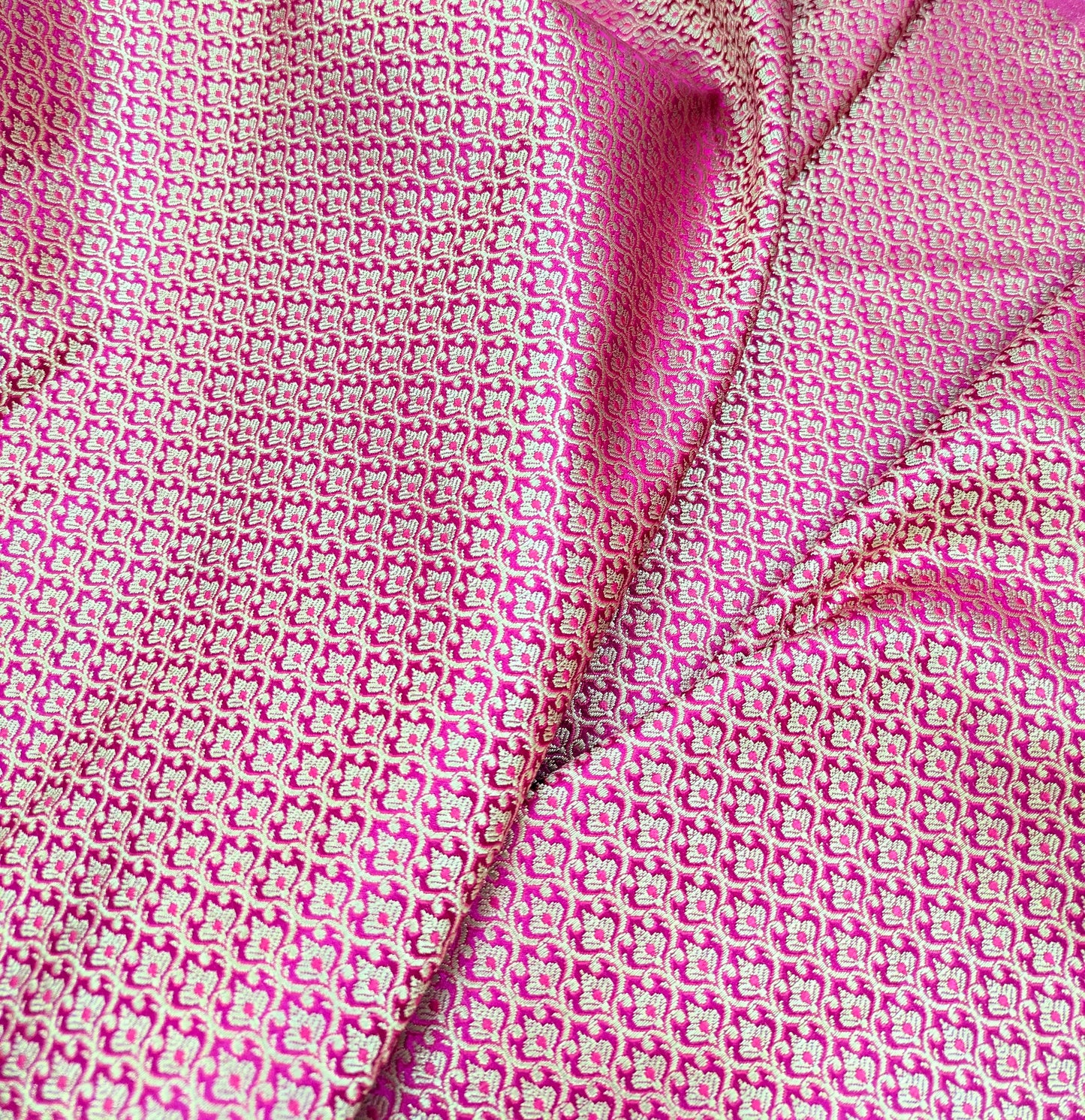 Brocade fabric Jacquard damask fabric Pink Gold brocade Wedding bridal Dress Designer fabric Silk Brocade Home Furnishing Fabric By the Yard NFAF154