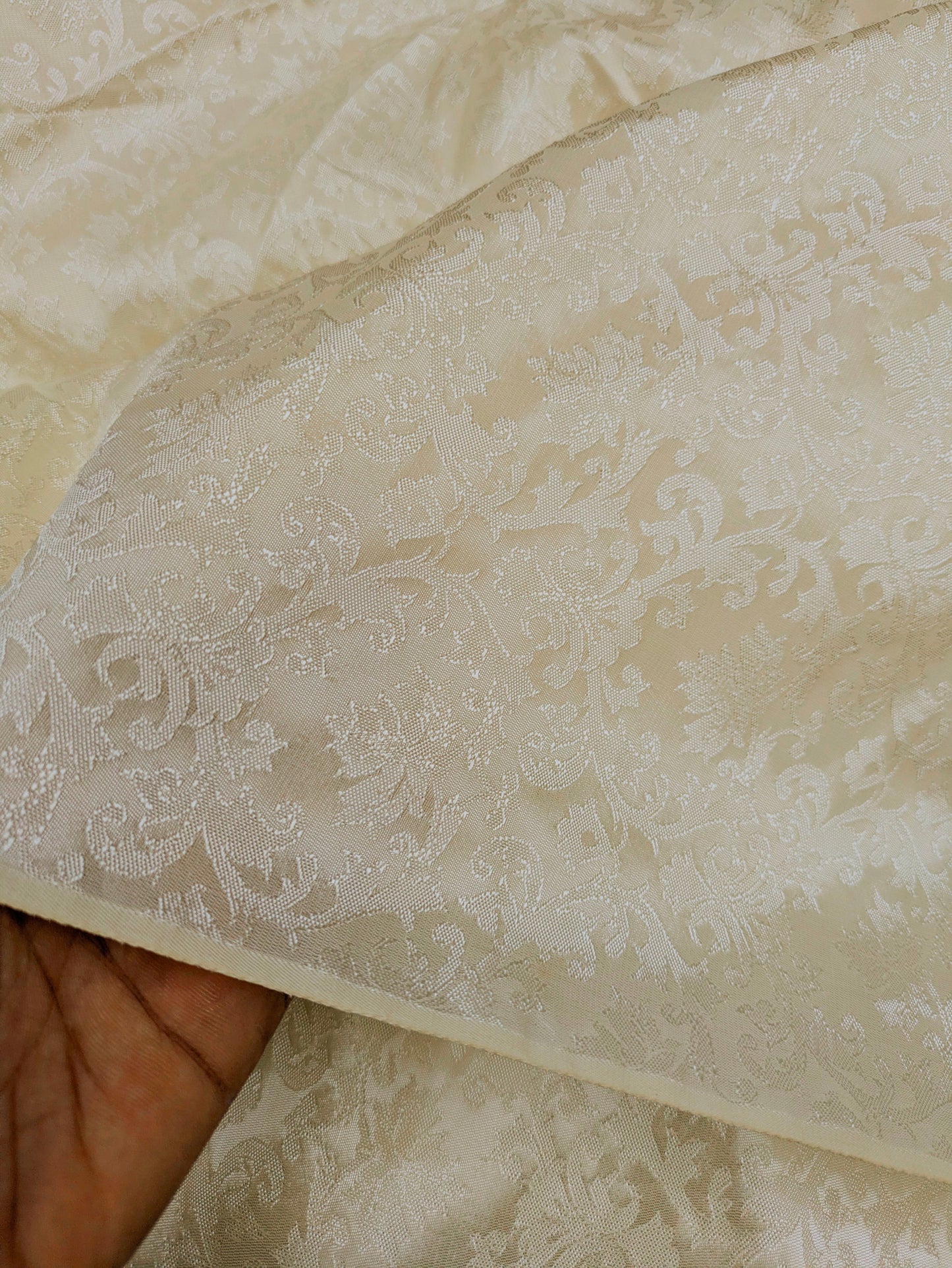 Damask Brocade Fabric Ivory Jacquard brocade Wedding dress fabric Embossed Brocade fabric Bridal Dress Brocade Fabric by the yard - NFAF160