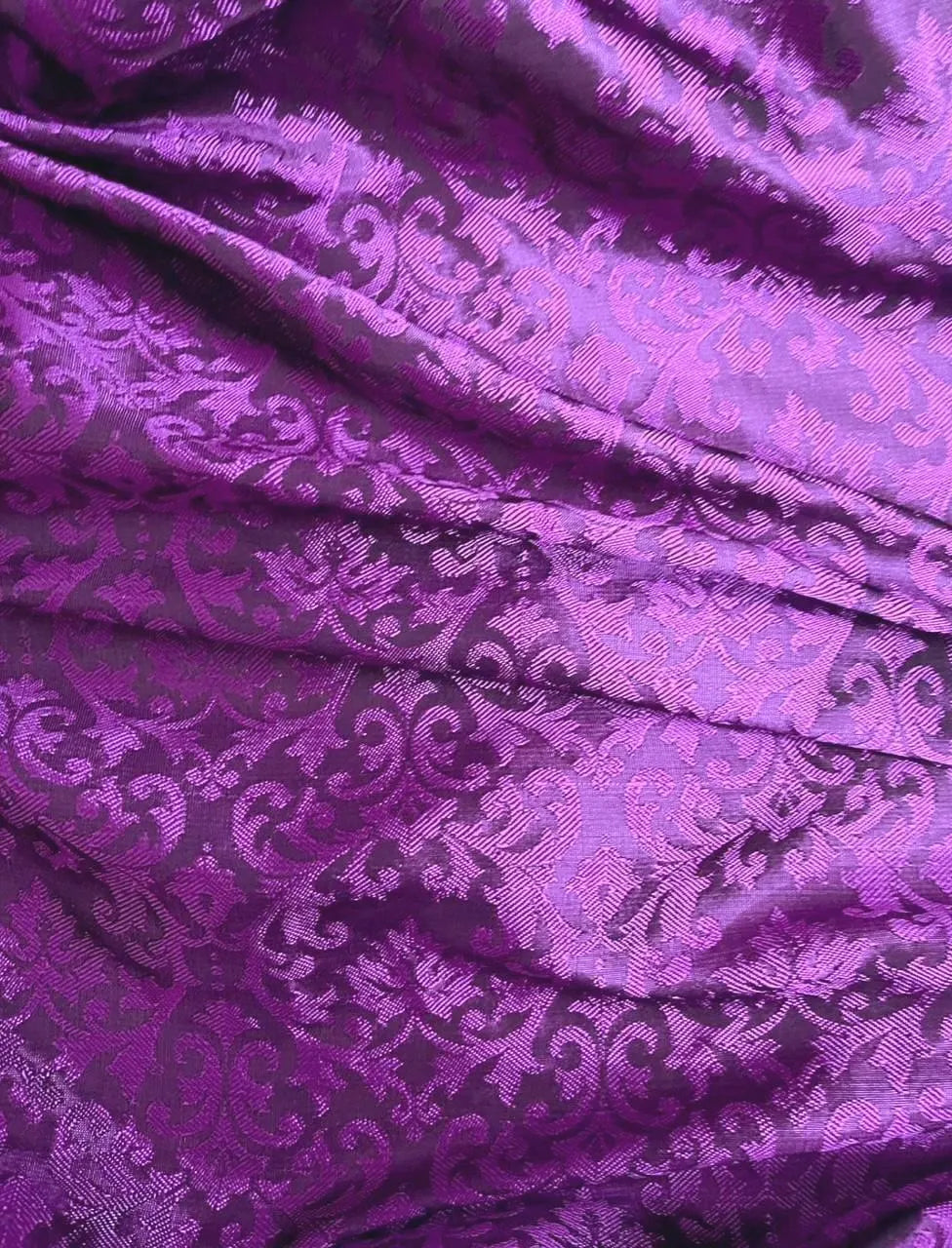 Brocade fabric Damask Jacquard fabric Purple embossed brocade fabric Home decor Fabric Dress Bridal Indian brocade fabric by the yard meter