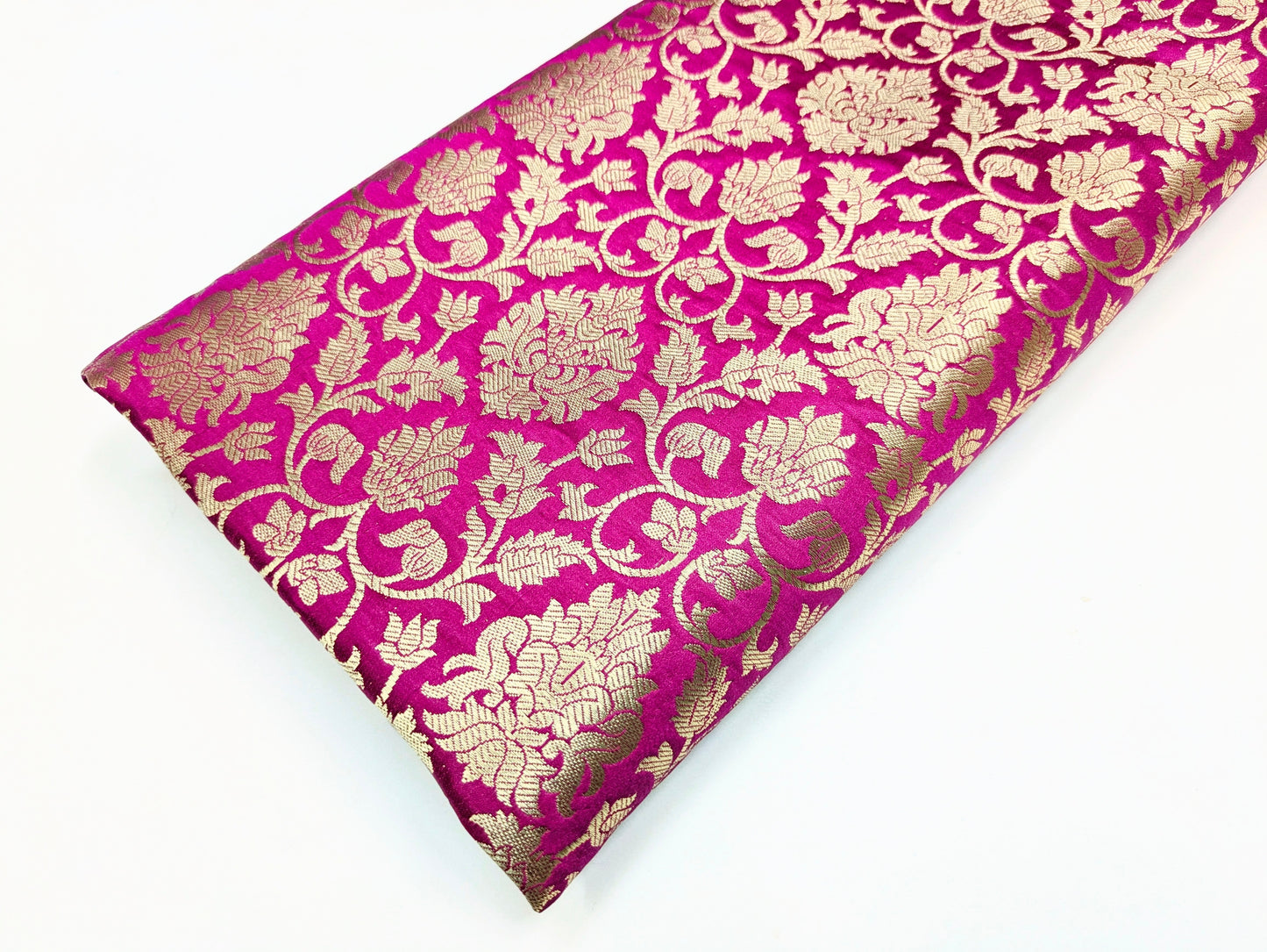 Indian banarasi brocade fabric, Pink gold rayon silk brocade, Wedding dress, Flower brocade, Gold fabric, Lace brocade, Party fabric - NFAF205