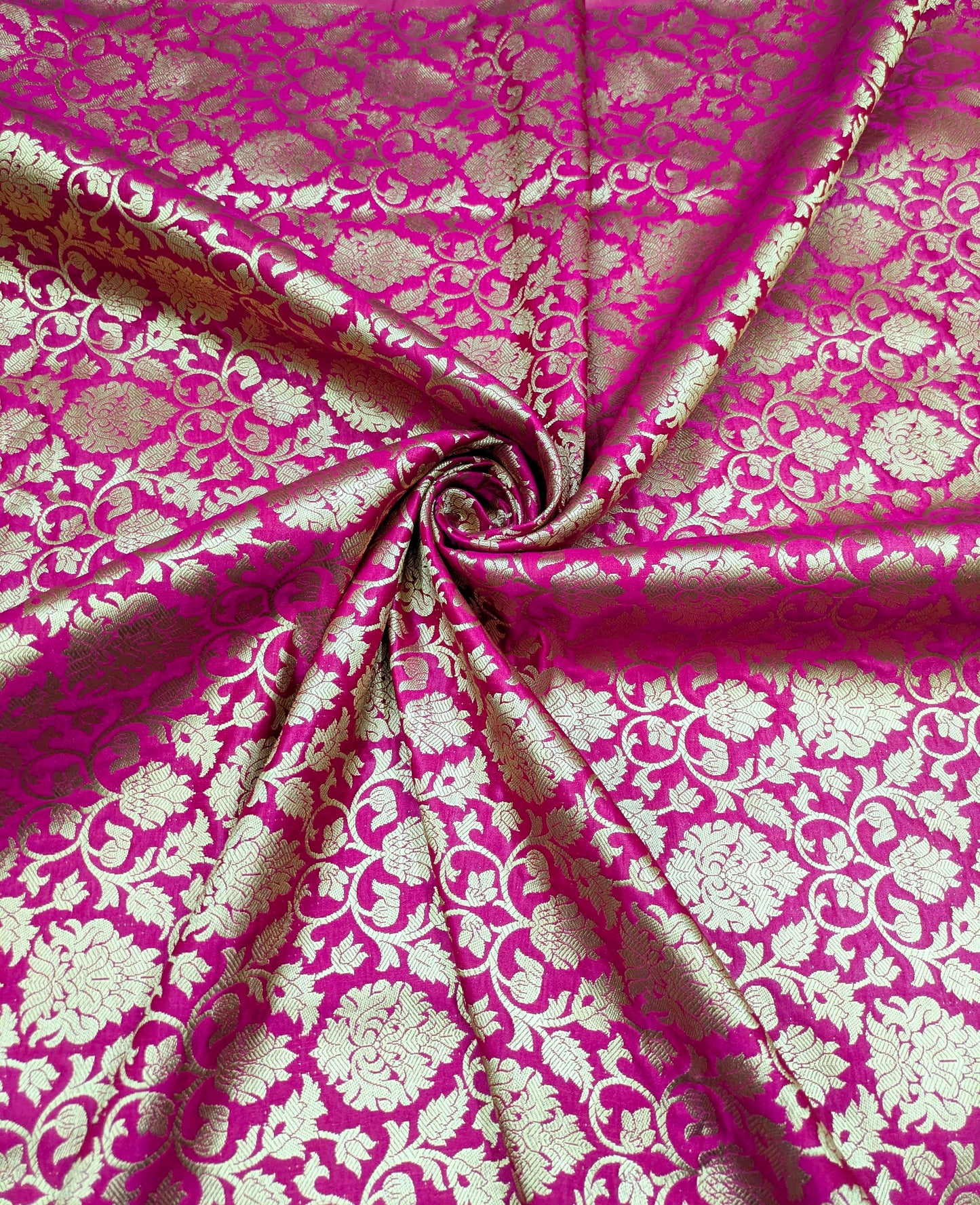 Indian banarasi brocade fabric, Pink gold rayon silk brocade, Wedding dress, Flower brocade, Gold fabric, Lace brocade, Party fabric - NFAF205