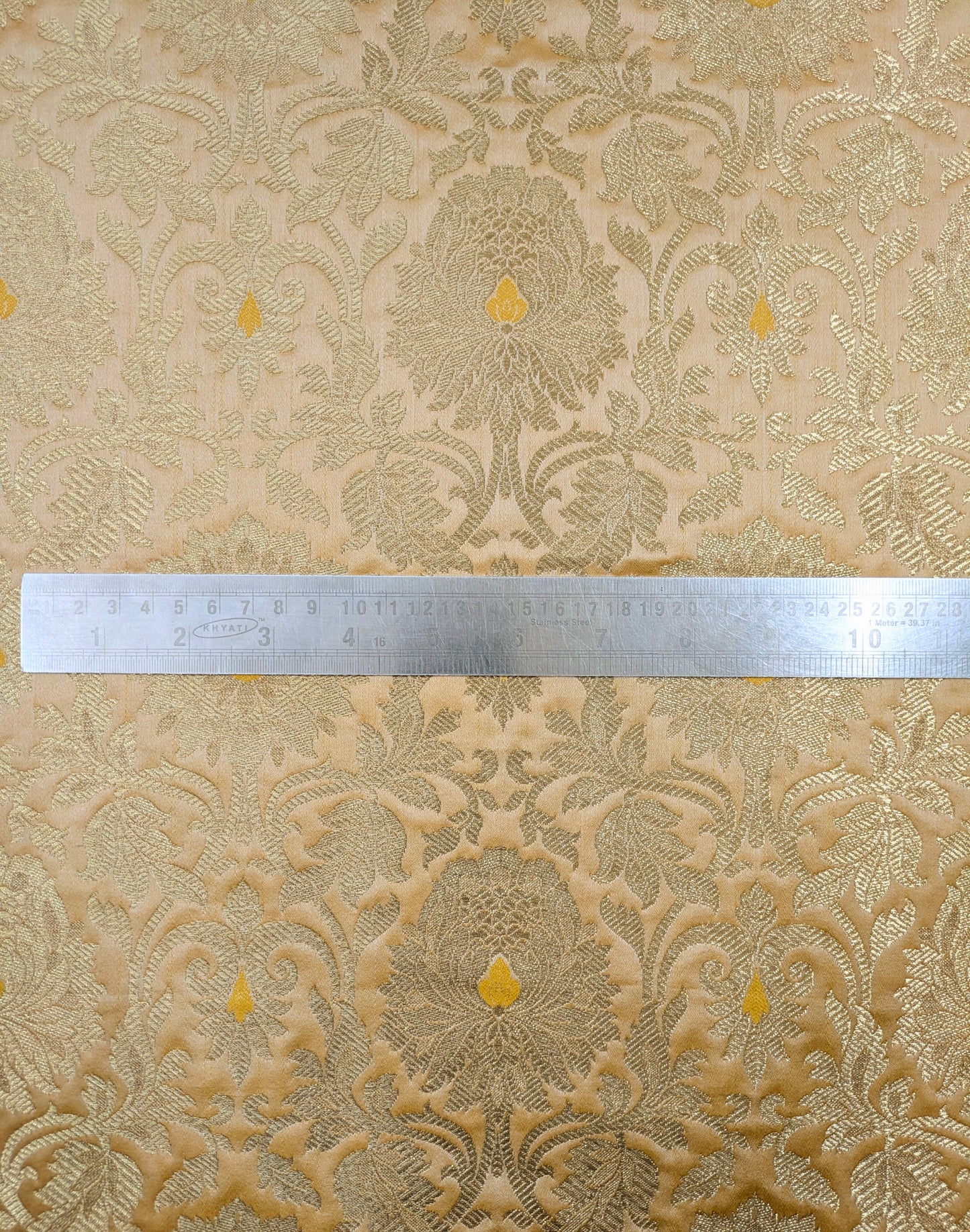 Banarasi Brocade fabric, Beige Gold Rayon silk brocade, Historical fabric, Wedding inspiration,  Renaissance fabric, Designer fabric - NFAF21