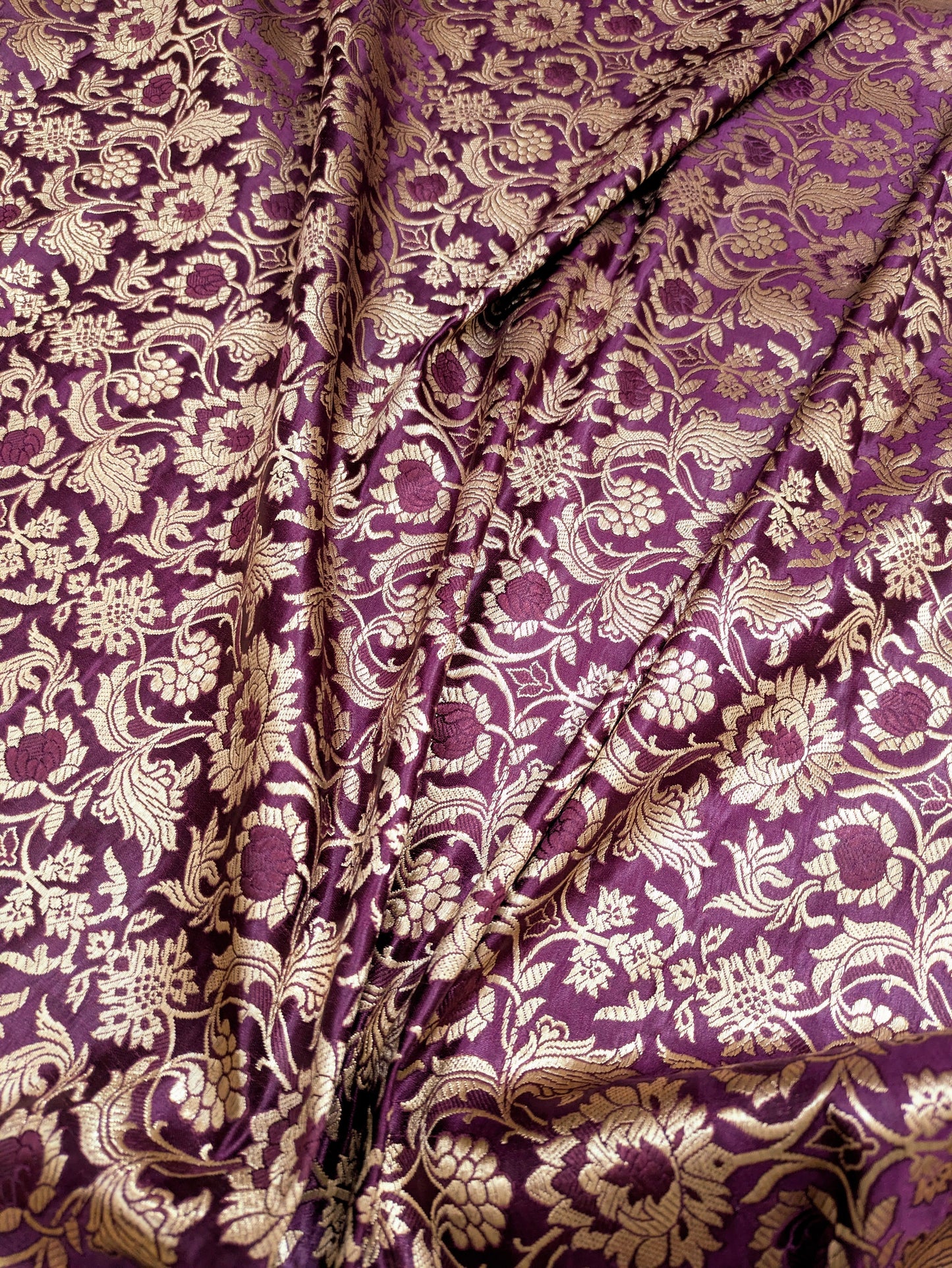 Brocade fabric Burgundy Gold Jacquard Damask Rayon Silk brocade Fabric Wedding Bridal High Grade Designer fabric by the yard Material NFAF22